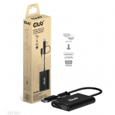 Club3D adaptér USB Gen1 Type-C/-A to Dual HDMI (4K/30Hz) / VGA (1080/60Hz) Club3D adaptér USB Gen1 Type-C/-A to Dual HDMI (4K/30Hz) / VGA (1080/60Hz)