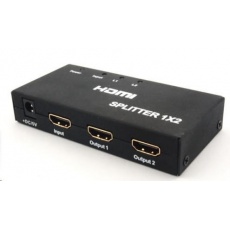 PREMIUMCORD HDMI splitter 1-2 porty kovový s napájením, 4K, FULL HD, 3D PREMIUMCORD HDMI splitter 1-2 porty kovový s napájením, 4K, FULL HD, 3D
