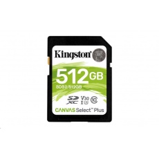 Kingston SDXC karta 512GB Canvas Select Plus (SDC) 100R 85W Class 10 UHS-I Kingston SDXC karta 512GB Canvas Select Plus (SDC) 100R 85W Class 10 UHS-I