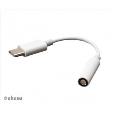 AKASA adaptér USB Type-C na 3.5 mm headphone jack adapter, 10cm, bílá AKASA adaptér USB Type-C na 3.5 mm headphone jack adapter, 10cm, bílá