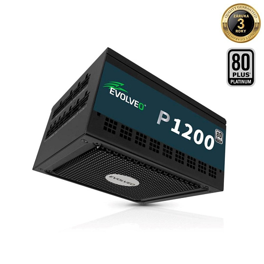 EVOLVEO P1200, zdroj 1200W, 80+ PLATINUM, ATX 3.1, aPFC, 140 mm ventilátor, plně modulární, 3 roky záruka, černý EVOLVEO P1200, zdroj 1200W, 80+ PLATINUM, ATX 3.1, aPFC, 140 mm ventilátor, plně modulární, 3 roky záruka, černý