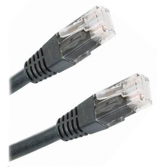 Patch kabel Cat5E, UTP - 0,5m, černý