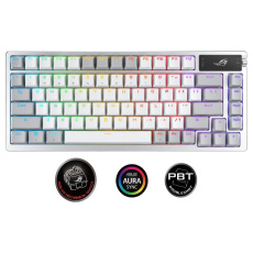 ASUS klávesnice ROG AZOTH Moonlight White, mechanická, Bluetooth, US, bílá