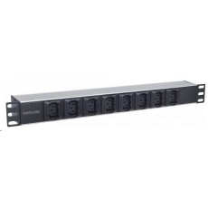 Intellinet rozvodný panel PDU, 8x C13 zásuvka, rack 1U, 2m odpojitelný kabel, proti vypadávání Intellinet rozvodný panel PDU, 8x C13 zásuvka, rack 1U, 2m odpojitelný kabel, proti vypadávání
