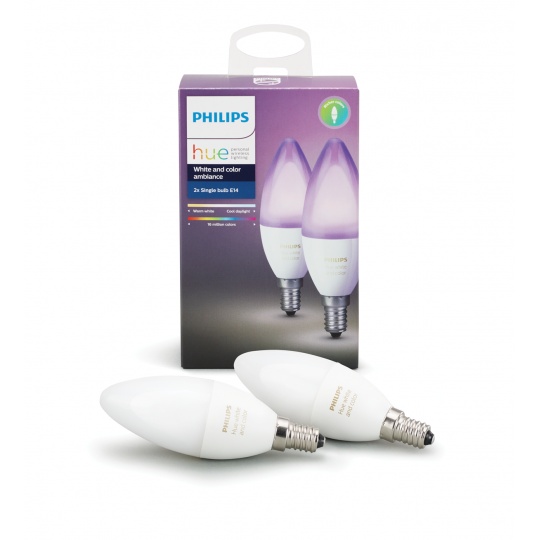 PHILIPS Hue White and Color Ambience, 2x žárovka svíčková 6,5W E14 B39 DIM