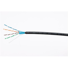 FTP kabel LYNX Cat5E, drát, venkovní dvojitý plášť PE+PE, černý, 305m, cívka FTP kabel LYNX Cat5E, drát, venkovní dvojitý plášť PE+PE, černý, 305m, cívka