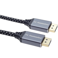 PremiumCord DisplayPort 1.4 přípojný kabel pro rozlišení 8K, kovové a zlacené konektory, 5m PremiumCord DisplayPort 1.4 přípojný kabel pro rozlišení 8K, kovové a zlacené konektory, 5m