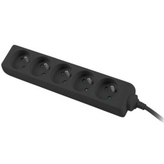 Konnoc DX-5F 3m pětizásuvka ČERNÁ Konnoc DX-5F 3m pětizásuvka ČERNÁ