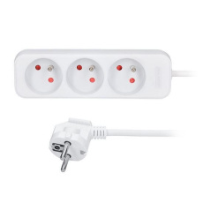 Solight prodlužovací přívod 5m, 3 zásuvky, 16A/3680W, PVC, bílý