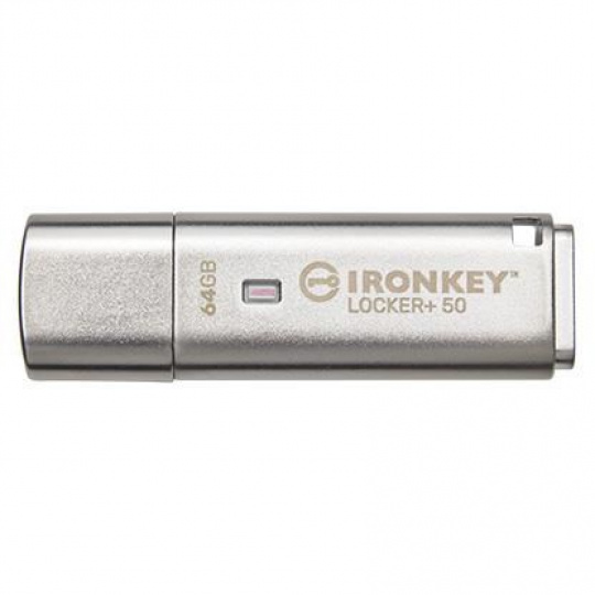 Kingston Flash Disk IronKey 64GB IKLP50 Locker+ 50 AES USB, w/256bit Encryption