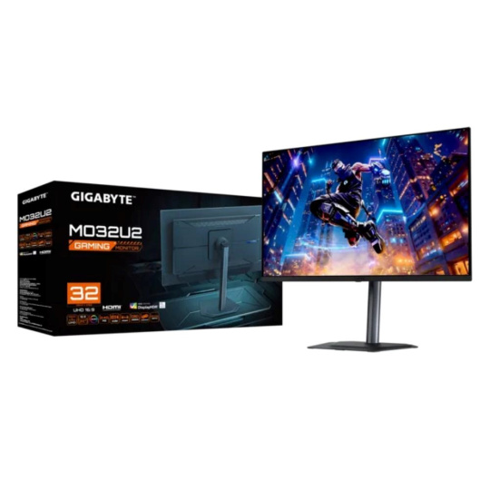 GIGABYTE LCD - 32" Gaming monitor MO32U2, OLED, 3840 x 2160 UHD, 240Hz, 1.5M:1, 250 cd/m2, 0.03ms, 2xHDMI, 1xDP