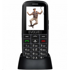 EVOLVEO EasyPhone EG, mobilní telefon pro seniory s nabíjecím stojánkem, černá