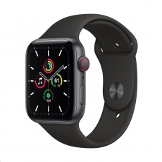 Apple Watch SE GPS + Cellular, 44mm Space Gray Alum. Case + Black Sport Band - Regular Apple Watch SE GPS + Cellular, 44mm Space Gray Alum. Case + Black Sport Band - Regular