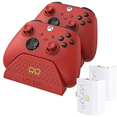 VENOM VS2879 Xbox Series S/X & One Red Twin Docking Station + 2 batteries VENOM VS2879 Xbox Series S/X & One Red Twin Docking Station + 2 batteries
