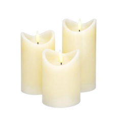 Solight sada LED svíček z přírodního vosku, 3ks, AAA Solight sada LED svíček z přírodního vosku, 3ks, AAA