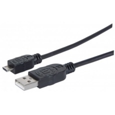 MANHATTAN Kabel propojovací USB 2.0 A Male / Micro-B Male, 1.8m, černý MANHATTAN Kabel propojovací USB 2.0 A Male / Micro-B Male, 1.8m, černý