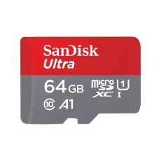 SanDisk MicroSDXC karta 64GB Ultra (140MB/s, A1 Class 10 UHS-I ) + adaptér SanDisk MicroSDXC karta 64GB Ultra (140MB/s, A1 Class 10 UHS-I ) + adaptér