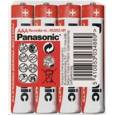 PANASONIC Zinkouhlíkové baterie Red Zinc R03RZ/4P AAA 1,5V (shrink 4ks) PANASONIC Zinkouhlíkové baterie Red Zinc R03RZ/4P AAA 1,5V (shrink 4ks)