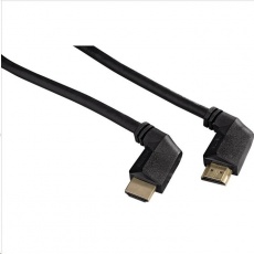 Hama HDMI kábel vidlica-vidlica, kolmé konektory, pozlátený, 3*, 1,5 m Hama HDMI kábel vidlica-vidlica, kolmé konektory, pozlátený, 3*, 1,5 m