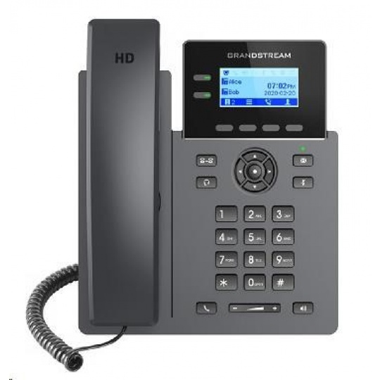 Grandstream GRP2602P [VoIP telefon - 2.21" 132 x 48 grafický,  4x SIP účet, 2x RJ45 10/100 Mbps, PoE]