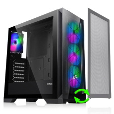 EVOLVEO Ptero Q2+, 2x čelní panel - sklo /mřížka, case ATX, černá, 4x ARGB Ventilátor EVOLVEO Ptero Q2+, 2x čelní panel - sklo /mřížka, case ATX, černá, 4x ARGB Ventilátor