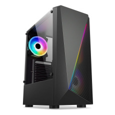 1stCOOL skříň SHARK 2, middle tower, AU, USB 3.0, bez zdroje, RGB fan, průhledná bočnice, černá 1stCOOL skříň SHARK 2, middle tower, AU, USB 3.0, bez zdroje, RGB fan, průhledná bočnice, černá