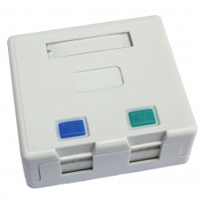Zásuvka neosazená 2x RJ45 na omítku Zásuvka neosazená 2x RJ45 na omítku