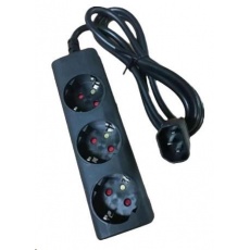 Eaton kabel / prodlužovací přívod do UPS, koncovka IEC C14, 3 zásuvky schuko, černý, 10A Eaton kabel / prodlužovací přívod do UPS, koncovka IEC C14, 3 zásuvky schuko, černý, 10A