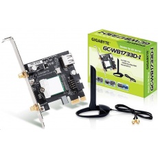 GIGABYTE GC-WB1733D-I, WiFi 802.11ac, Bluetooth 5, PCIe, Dual Band, 1734 Mbps GIGABYTE GC-WB1733D-I, WiFi 802.11ac, Bluetooth 5, PCIe, Dual Band, 1734 Mbps