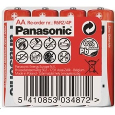 PANASONIC Zinkouhlíkové baterie Red Zinc R6RZ/4P AA 1,5V (shrink 4ks) PANASONIC Zinkouhlíkové baterie Red Zinc R6RZ/4P AA 1,5V (shrink 4ks)