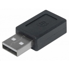Manhattan USB adaptér, USB-C 2.0 Female na USB-A Male, černá Manhattan USB adaptér, USB-C 2.0 Female na USB-A Male, černá
