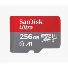SanDisk MicroSDXC karta 256GB Ultra (100MB/s, Class 10, Android) + adaptér SanDisk MicroSDXC karta 256GB Ultra (100MB/s, Class 10, Android) + adaptér