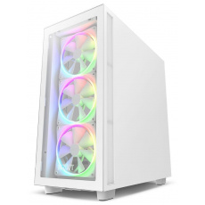 NZXT skříň H7 Elite Edition / ATX / 4x120mm (3xRGB) fan / USB-C /2x USB/ proskl. bočnice / proskl. přední panel / bílá NZXT skříň H7 Elite Edition / ATX / 4x120mm (3xRGB) fan / USB-C /2x USB/ proskl. bočnice / proskl. přední panel / bílá