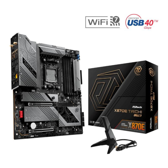 ASRock MB Sc AM5 X870E TAICHI LITE, AMD X870, 4xDDR5, 1xHDMI, 2xUSB4, WI-FI