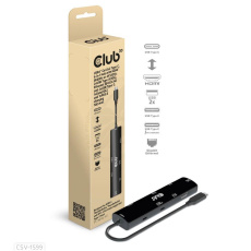 Club3D hub USB Gen3x2 Type-C (USB4), 6-in-1 s HDMI 8K60Hz/4K120Hz, 2xUSB, RJ45 a 2xUSB-C, 1xData, 1xPD - nabíjení 100W Club3D hub USB Gen3x2 Type-C (USB4), 6-in-1 s HDMI 8K60Hz/4K120Hz, 2xUSB, RJ45 a 2xUSB-C, 1xData, 1xPD - nabíjení 100W