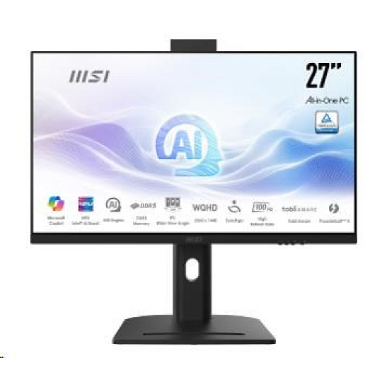 MSI PC AiO Modern AM273QP AI 1UMG-424XEU, Ultra 7 155H, 27" WQHD, Anti-Glare, 16GB, 1TB SSD, N/A, No OS, Black MSI PC AiO Modern AM273QP AI 1UMG-424XEU, Ultra 7 155H, 27" WQHD, Anti-Glare, 16GB, 1TB SSD, N/A, No OS, Black